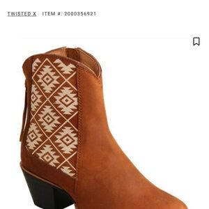 Twisted X Women's Brown Ankle Booties with Pattern